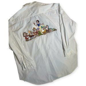 Too Cute Vintage 90s Embroidered Disney Snow White and the 7 Dwarves Button-Down